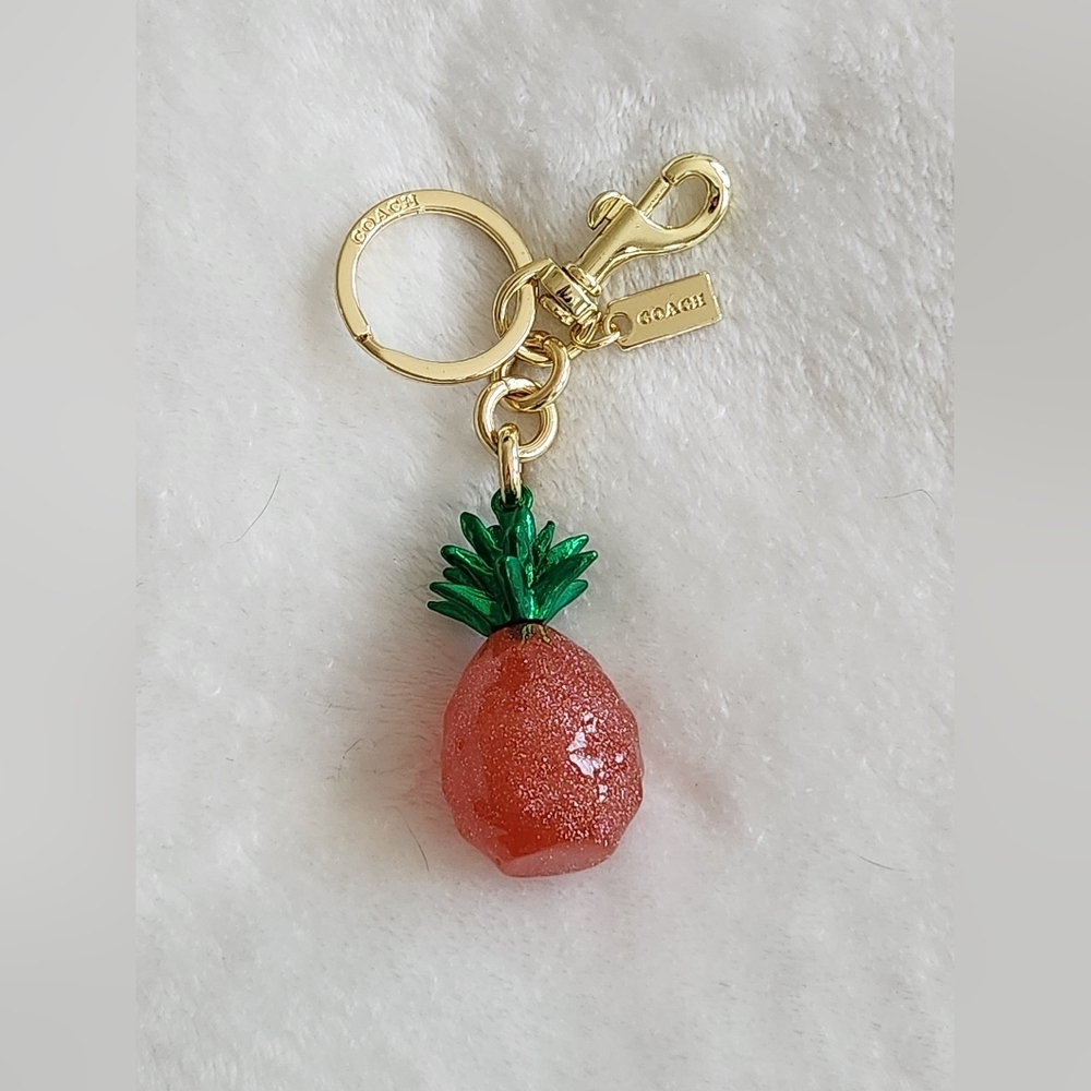 Gold and Pink Pineapple Keychain Beautiful Bag Charm
